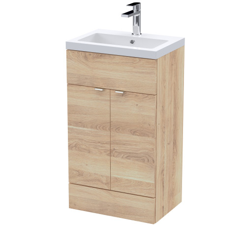 Hudson Reed Fusion Bleached Oak 500mm Vanity Unit & Basin (355mm Deep)