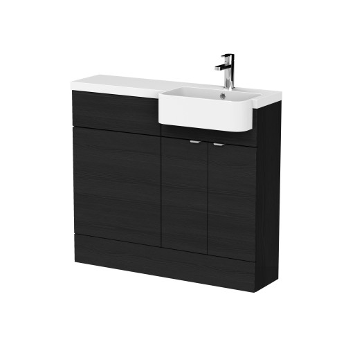 Hudson Reed Fusion Charcoal Black 1000mm Combination Unit - Right hand