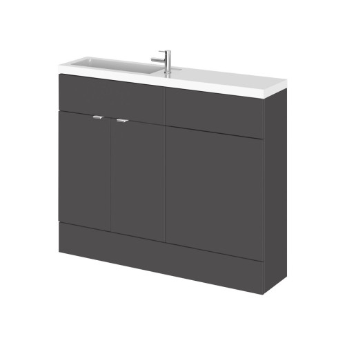 Hudson Reed Fusion Grey Gloss 1000mm Slimline Combination Furniture Pack