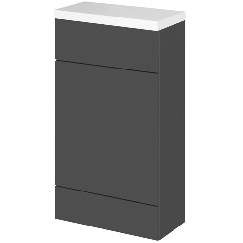Hudson Reed Fusion Grey Gloss 500mm WC Unit & Top (255mm Deep)
