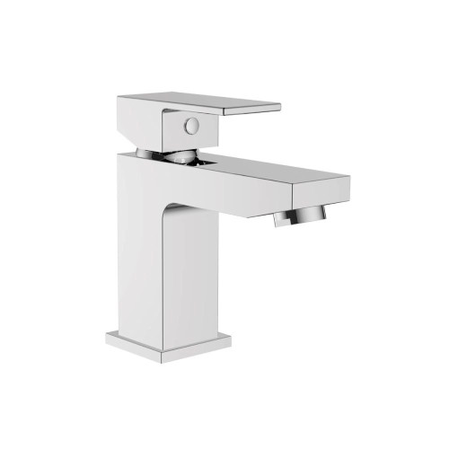 Cubix Chrome Mini Basin Mono Mixer & Slotted Sprung Basin Waste