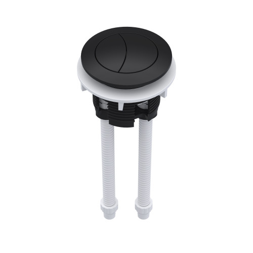 Nuie Round Dual Flush Matt Black Push Button