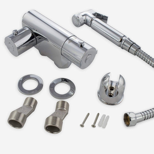 Douche Shower Spray Kit & Mini Thermostatic Valve Chrome