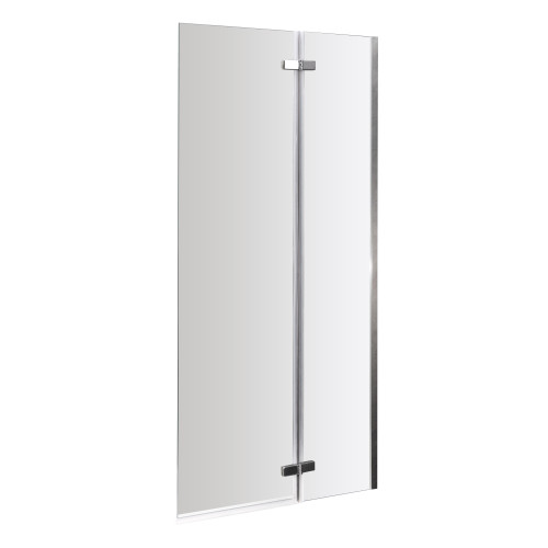 Nuie 760mm Chrome Square Hinged Bath Screen