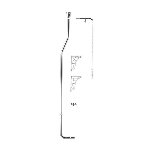 High Level Chrome Flush Pipe Pack