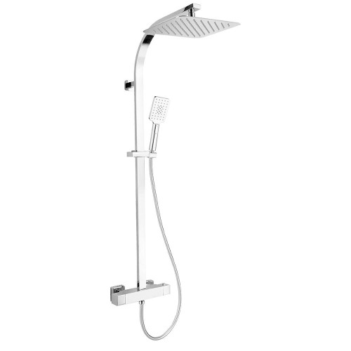 Hydro Chrome Cool Touch Thermostatic Mixer Shower & Rigid Riser Rail Kit