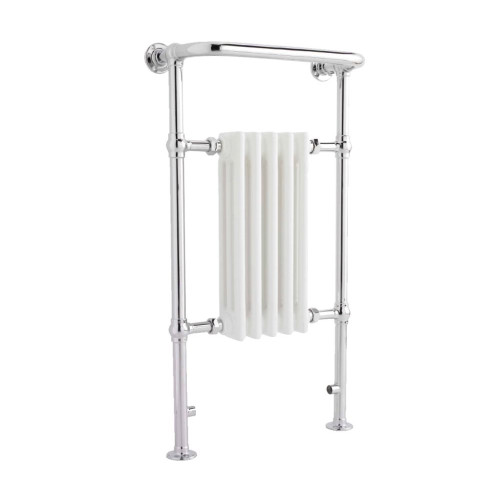 K-Rad Crown Traditional White & Chrome Heated Towel Rail Radiator (945mm x 500mm)