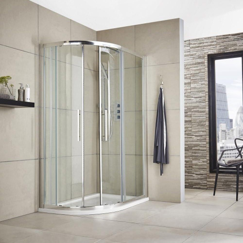Hudson Reed Apex Chrome 1200mm x 800mm Offset Quadrant Shower Enclosure - (8mm Enclosure Only)