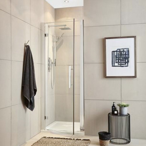Hudson Reed Apex Chrome 900mm Hinged Shower Door 8mm Glass (1950mm)