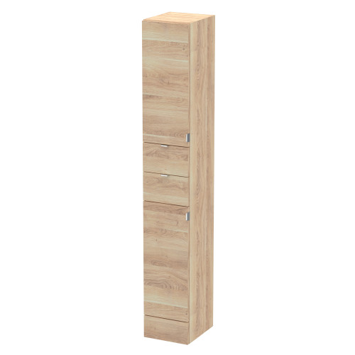 Hudson Reed Fusion Bleached Oak 300mm Floorstanding Tall Unit (355mm Deep)