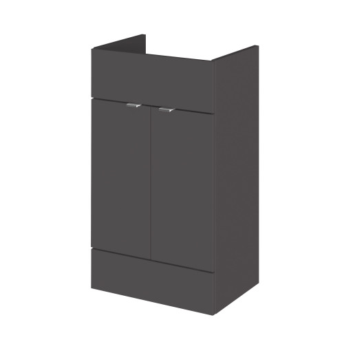 Hudson Reed Fusion Grey Gloss 500mm Basin Unit (355mm Deep)