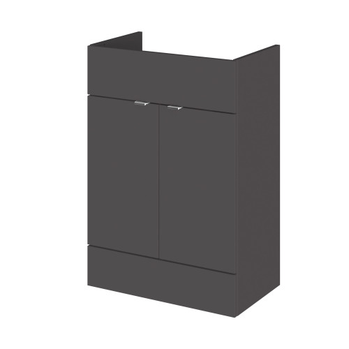 Monte Carlo Grey Gloss 600mm Basin Unit (355mm Deep)