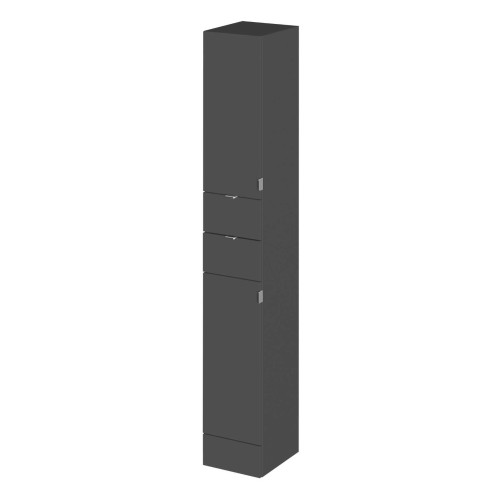 Hudson Reed Fusion Grey Gloss 300mm Floorstanding Tall Unit (355mm Deep)
