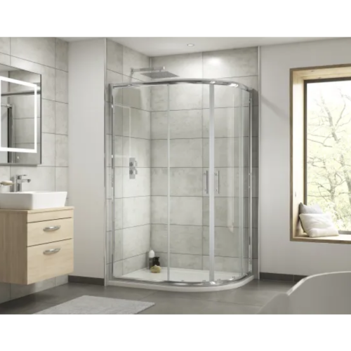 Ice 1200mm x 800mm Offset Quadrant Shower Enclosure, Tray & Waste - Right Hand