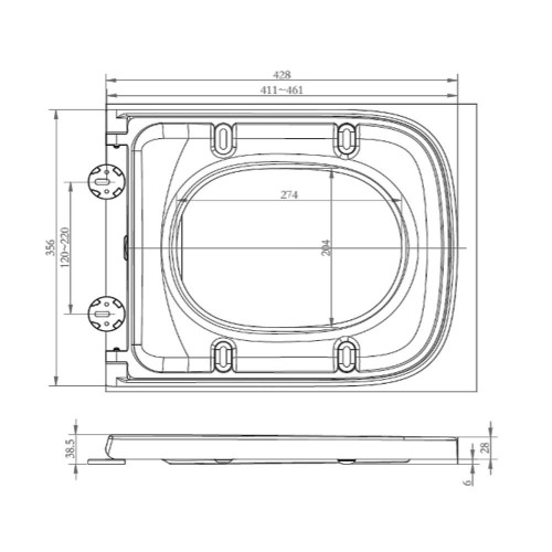 RAK Series 600 Toilet Seat with Soft Close