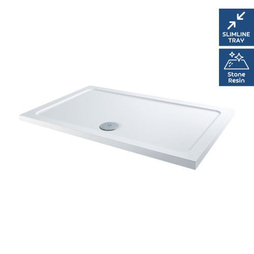 1700mm x 760mm ICEstone Rectangular 30mm Shower Tray White