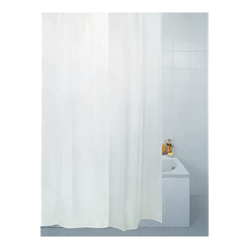 Plain Polyester Shower Curtain 2200mm x 2000mm - White