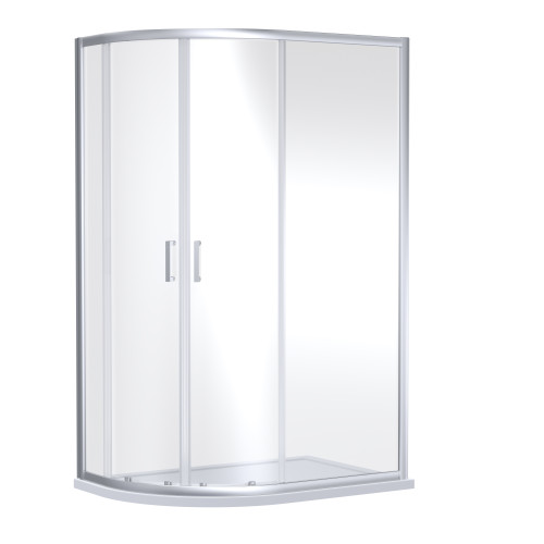 ICE Chrome 900mm x 760mm Offset Shower Cubicle Double Door 6mm Glass (1900mm)