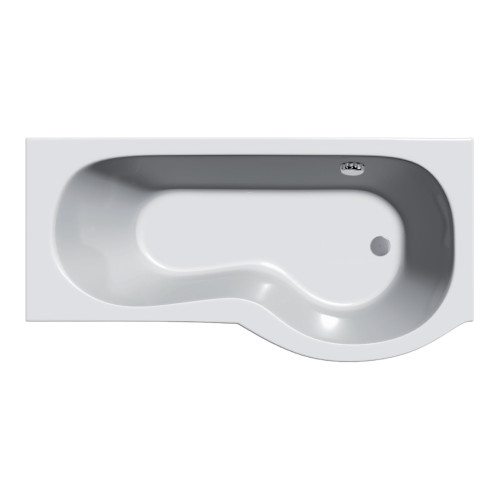 Solar P-Shape 1500mm Shower Bath & Leg Set - Right Hand