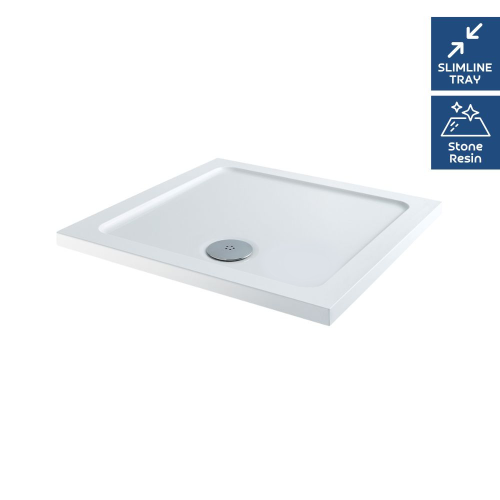 800mm x 760mm ICEstone Square 30mm Shower Tray White