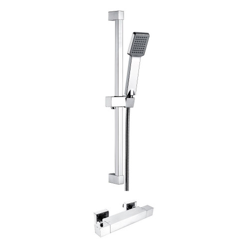 Zone Chrome Thermostatic Bar Shower Valve & Slider Rail Kit