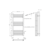 ProTek 1000mm x 500mm Black Heated Towel Rail