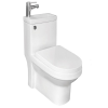 Delta Combi 2-In-1 Close Coupled Modern Toilet with Push Button Cistern, Basin With Mono Basin Mixer & Soft Close Toilet Seat