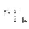 Chelsea Traditional TRV Angled Radiator Valves 15mm Pair - Satin Nickel