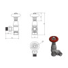 Chelsea Traditional TRV Angled Radiator Valves 15mm Pair - Satin Nickel