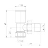 Round Brushed Brass Angled Radiator Valve (Pair)