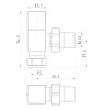 ProTek Square Anthracite Straight Radiator Valves (Pair)