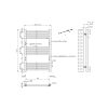 ProTek 800mm x 500mm Brushed Brass Heated Towel Rail