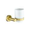 Gemini Brushed Brass Tumbler & Holder