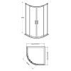 ICE Chrome Quadrant Shower Cubicle 900mm x 900mm Double Door 6mm Glass (1850mm)