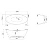 Aruba 1700mm  x 800mm Freestanding Bath & Waste