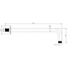 Round Gunmetal Wall Mounted Shower Arm 300mm