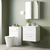 Nuie Arno White Gloss 600mm Wall Hung 2 Drawer Vanity Unit & Basin