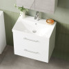 Nuie Arno White Gloss 600mm Wall Hung 2 Drawer Vanity Unit & Basin