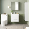 Nuie Arno White Gloss 600mm Wall Hung 2 Drawer Vanity Unit & Basin
