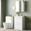 Nuie Arno Gloss White 600mm Floor Standing 2 Drawer Vanity Unit & Basin