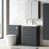 Nuie Arno Soft Black 600mm Floor Standing 2 Drawer Vanity Unit & Thin Edge Basin
