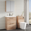 Nuie Arno Bleached Oak 600mm Floor Standing 2 Drawer Vanity Unit & Basin