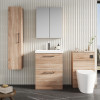 Nuie Arno Bleached Oak 600mm Floor Standing 2 Drawer Vanity Unit & Basin