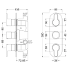 Arvan Triple Thermostatic Shower Valve Concealed (Gunmetal)