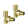 ProTek Brushed Brass Angled Manual Radiator Valves (Pair)