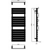 Milan 500mm x 1200mm Black Designer Heated Towel Radiator
