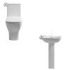 Ava Toilet & Full Pedestal Basin Bathroom Suite - 1 Tap Hole