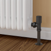 ProTek Anthracite Angled Manual Radiator Valves (Pair)