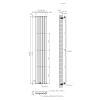 Athens Black Oval Single Radiator 1800mm x 300mm