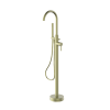 Brisbane Brushed Brass Floor Mounted Bath Shower Mixer & Shower Kit